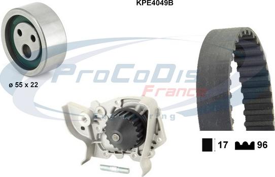 Procodis France KPE4049B - Водяний насос + комплект зубчатого ременя autozip.com.ua