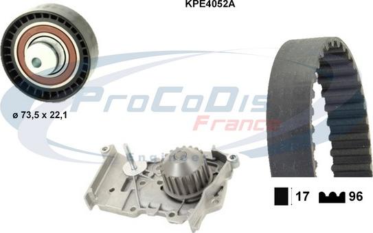 Procodis France KPE4052A - Водяний насос + комплект зубчатого ременя autozip.com.ua