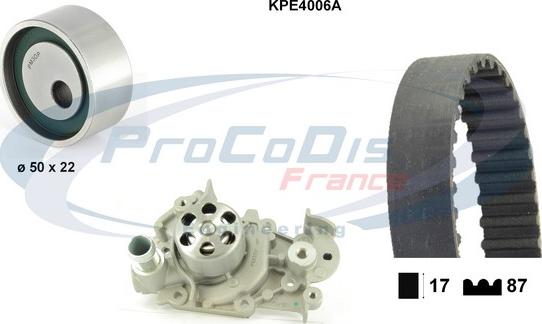 Procodis France KPE4006A - Водяний насос + комплект зубчатого ременя autozip.com.ua