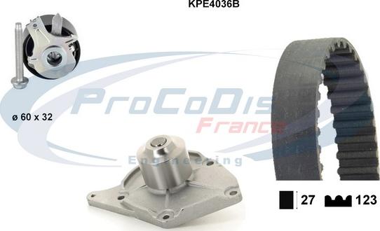 Procodis France KPE4036B - Водяний насос + комплект зубчатого ременя autozip.com.ua