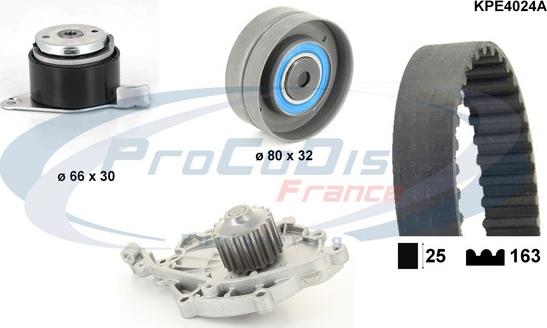 Procodis France KPE4024A - Водяний насос + комплект зубчатого ременя autozip.com.ua