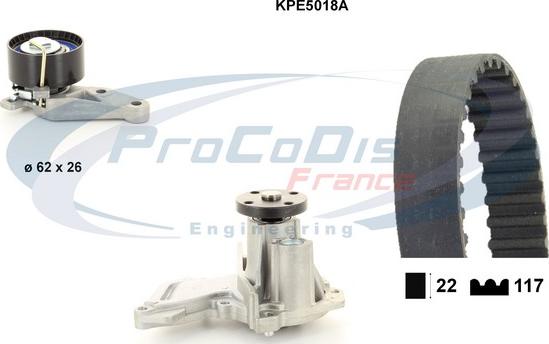 Procodis France KPE5018A - Водяний насос + комплект зубчатого ременя autozip.com.ua