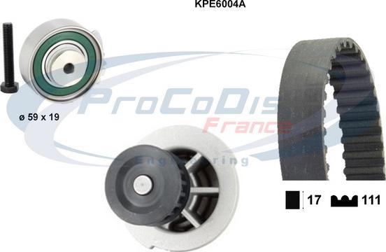 Procodis France KPE6004A - Водяний насос + комплект зубчатого ременя autozip.com.ua