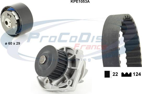 Procodis France KPE1053A - Водяний насос + комплект зубчатого ременя autozip.com.ua
