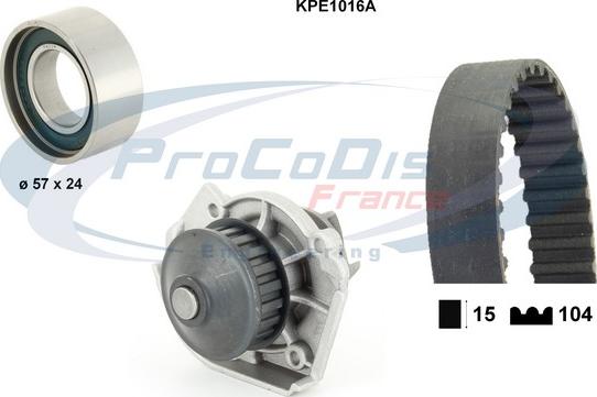 Procodis France KPE1016A - Водяний насос + комплект зубчатого ременя autozip.com.ua