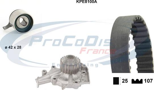Procodis France KPE8100A - Водяний насос + комплект зубчатого ременя autozip.com.ua