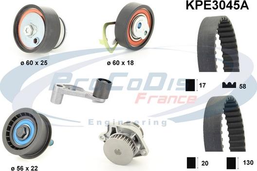 Procodis France KPE3045A - Водяний насос + комплект зубчатого ременя autozip.com.ua