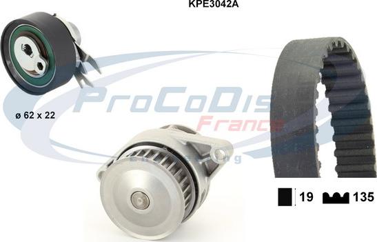 Procodis France KPE3042A - Водяний насос + комплект зубчатого ременя autozip.com.ua