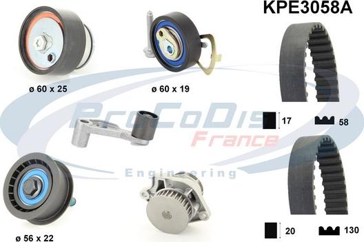 Procodis France KPE3058A - Водяний насос + комплект зубчатого ременя autozip.com.ua