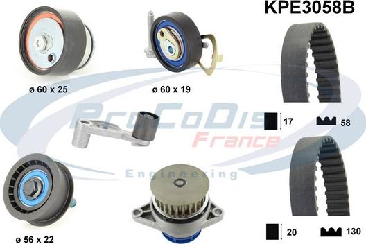 Procodis France KPE3058B - Водяний насос + комплект зубчатого ременя autozip.com.ua