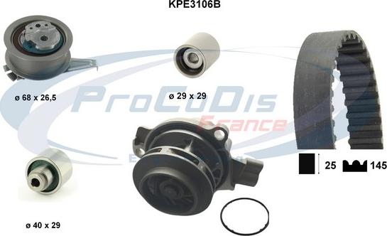 Procodis France KPE3106B - Водяний насос + комплект зубчатого ременя autozip.com.ua