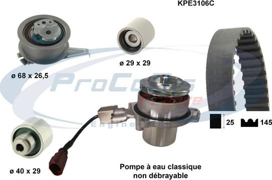Procodis France KPE3106C - Водяний насос + комплект зубчатого ременя autozip.com.ua