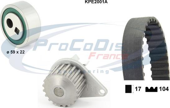 Procodis France KPE2001A - Водяний насос + комплект зубчатого ременя autozip.com.ua