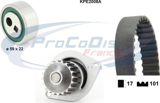 Procodis France KPE2008A - Водяний насос + комплект зубчатого ременя autozip.com.ua