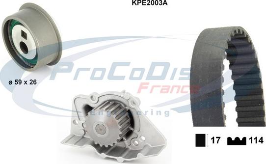 Procodis France KPE2003A - Водяний насос + комплект зубчатого ременя autozip.com.ua