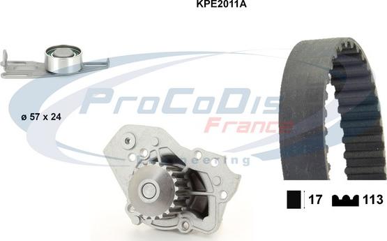 Procodis France KPE2011A - Водяний насос + комплект зубчатого ременя autozip.com.ua