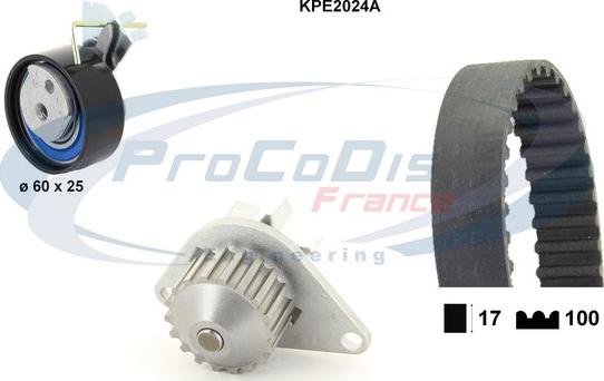 Procodis France KPE2024A - Водяний насос + комплект зубчатого ременя autozip.com.ua