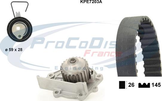 Procodis France KPE7203A - Водяний насос + комплект зубчатого ременя autozip.com.ua