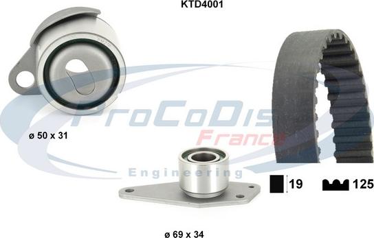 Procodis France KTD4001 - Комплект ременя ГРМ autozip.com.ua