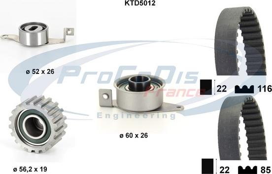 Procodis France KTD5012 - Комплект ременя ГРМ autozip.com.ua