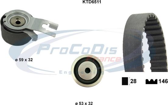 Procodis France KTD6511 - Комплект ременя ГРМ autozip.com.ua