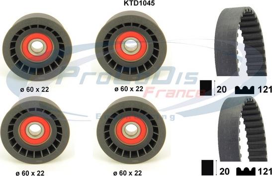 Procodis France KTD1045 - Комплект ременя ГРМ autozip.com.ua