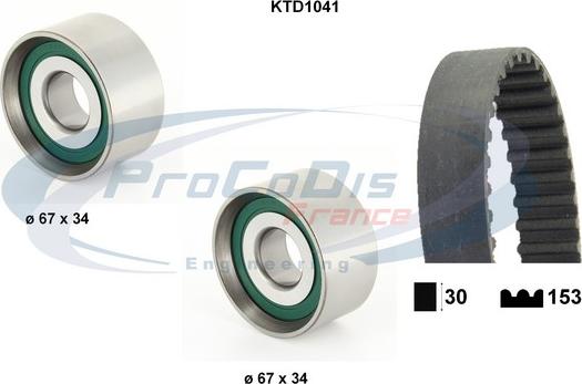 Procodis France KTD1041 - Комплект ременя ГРМ autozip.com.ua