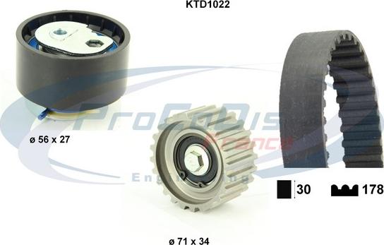 Procodis France KTD1022 - Комплект ременя ГРМ autozip.com.ua