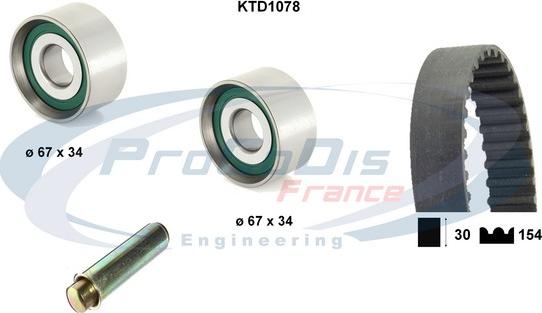 Procodis France KTD1078 - Комплект ременя ГРМ autozip.com.ua