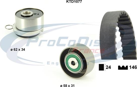 Procodis France KTD1077 - Комплект ременя ГРМ autozip.com.ua