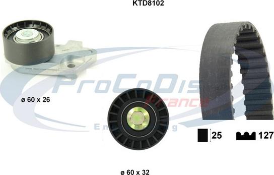 Procodis France KTD8102 - Комплект ременя ГРМ autozip.com.ua