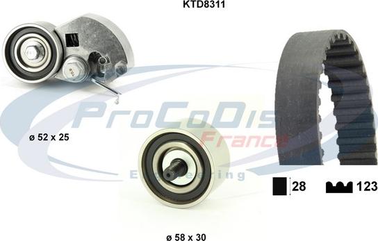 Procodis France KTD8311 - Комплект ременя ГРМ autozip.com.ua