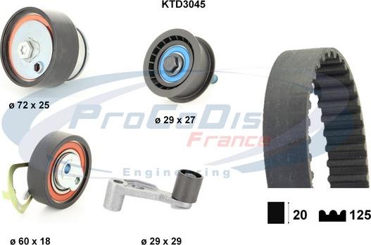 Procodis France KTD3045 - Комплект ременя ГРМ autozip.com.ua