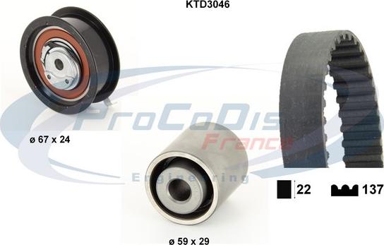 Procodis France KTD3046 - Комплект ременя ГРМ autozip.com.ua