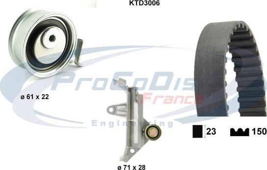 Procodis France KTD3006 - Комплект ременя ГРМ autozip.com.ua