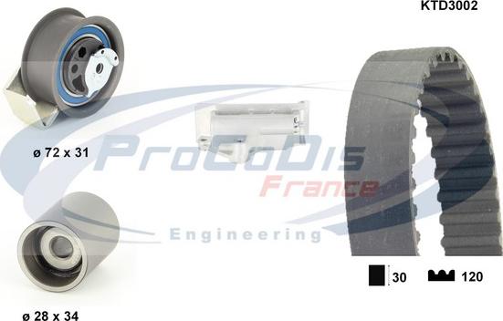 Procodis France KTD3002 - Комплект ременя ГРМ autozip.com.ua