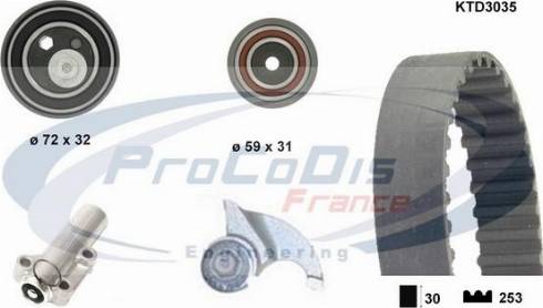Procodis France KTD3035 - Комплект ременя ГРМ autozip.com.ua