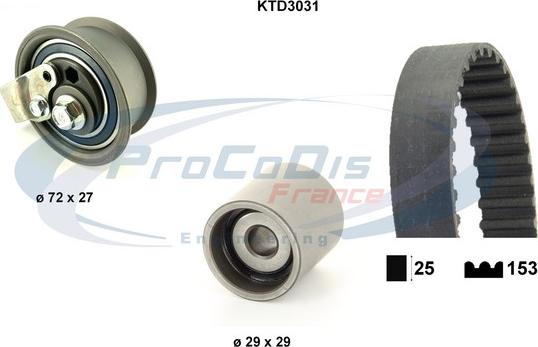Procodis France KTD3031 - Комплект ременя ГРМ autozip.com.ua