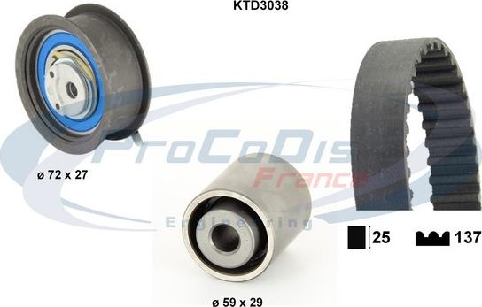 Procodis France KTD3038 - Комплект ременя ГРМ autozip.com.ua