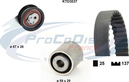 Procodis France KTD3037 - Комплект ременя ГРМ autozip.com.ua