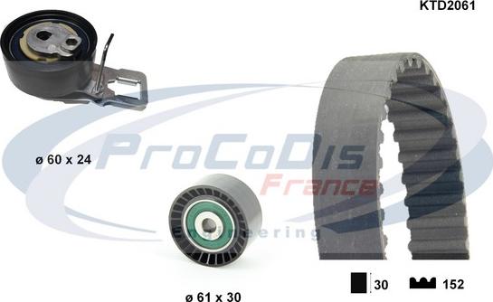 Procodis France KTD2061 - Комплект ременя ГРМ autozip.com.ua