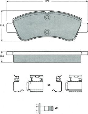 Procodis France PF1464 - Гальмівні колодки, дискові гальма autozip.com.ua