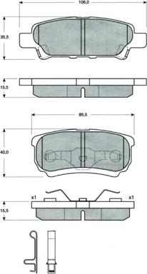 Procodis France PF1487 - Гальмівні колодки, дискові гальма autozip.com.ua