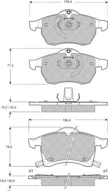 Procodis France PF1222 - Гальмівні колодки, дискові гальма autozip.com.ua