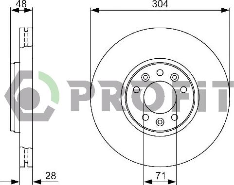 Profit 5010-1615 - Гальмівний диск autozip.com.ua