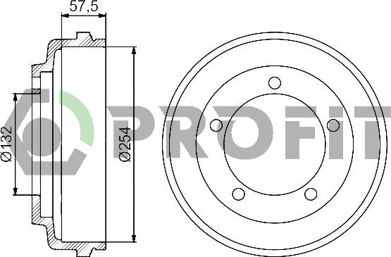 Profit 5020-0029 - Гальмівний барабан autozip.com.ua
