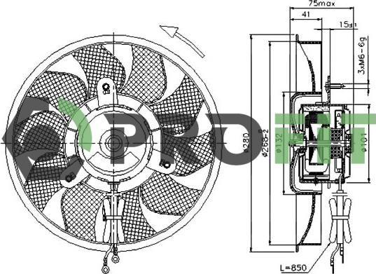 Profit 1850-0028 - Вентилятор, охолодження двигуна autozip.com.ua