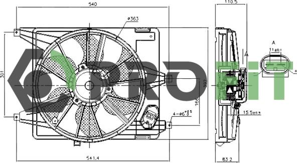 Profit 1850-0023 - Вентилятор, охолодження двигуна autozip.com.ua