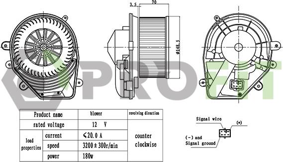 Profit 1860-0054 - Вентилятор салону autozip.com.ua