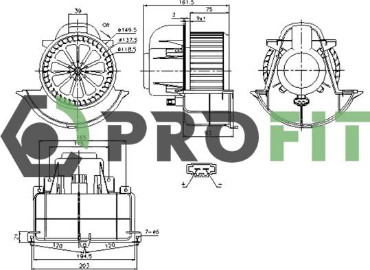 Profit 1860-0005 - Вентилятор салону autozip.com.ua
